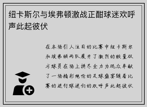 纽卡斯尔与埃弗顿激战正酣球迷欢呼声此起彼伏